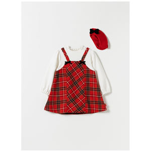 Robe coréenne OZKIZ pour enfants, 100 % coton, 2-6 ans, mode hiver pour filles avec ruban, motif écossais chaud en laine, vente en gros - Product Image 1