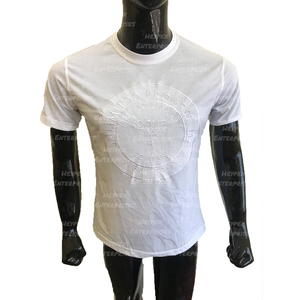 T-shirts décontractés personnalisés pour hommes à demi-manches Conception fantaisie en coton blanc/polyester - Product Image 4