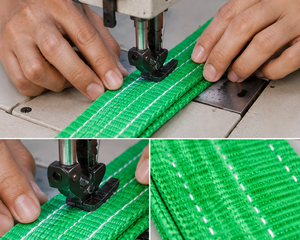 Sangle de levage en polyester haute résistance 2 plis de 50 mm à prix avantageux avec facteur de sécurité 8:1 pour le levage, la traction et le transport de marchandises lourdes - Product Image 3
