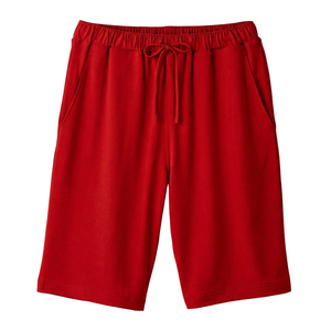Pantalones Cortos Bermuda de Algodón Azul Marino para Hombre, Cintura con Cordón, Bolsillos, Color Sólido Informal, Tejido de Punto Transpirable - Product Image 6