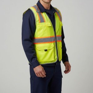 Gilet de sécurité réfléchissant haute visibilité OEM, vêtements de travail légers et protecteurs pour une utilisation industrielle et routière - Product Image 3