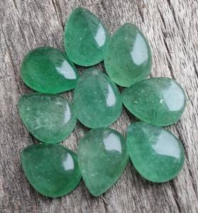 Cabochons en quartz fraise vert, pierres précieuses en forme de poire et de goutte d'eau, pierres polies de haute qualité pour la fabrication de bijoux, vente en gros - Product Image 1