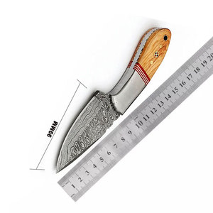 Cuchillo Utilitario de Acero de Damasco de Grado Industrial de Alta Calidad Personalizado, Hoja con Patrón de Acero de Damasco, Mango de Acero de Damasco para Camping y Senderismo, OEM - Product Image 1