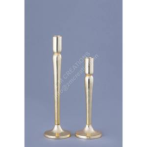 Ensemble de porte-bougies en métal de luxe Gold Pillars pour mariages et anniversaires - Design moderne fait main, décoration de table - Product Image 1