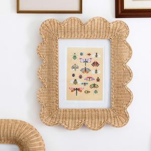 Natural Cane <b>Wicker</b> Photo Frame Woven Design Handmade Rustic Wooden Picture Frame for Home and Office <b>Decor</b> - Product Image 1