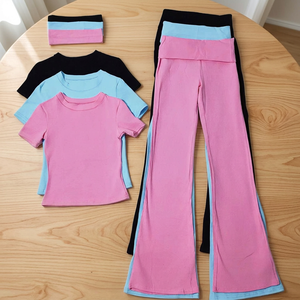 Ensemble décontracté 2 pièces pour femme, été, coupe ajustée, avec bandeau, respirant, léger, en coton et élasthanne, couleur unie, vêtements de détente de qualité supérieure - Product Image 6