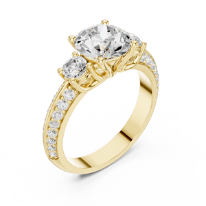 Bague en or 14 carats style Dump avec cristaux de strass Bijoux de déclaration de mode - Product Image 4