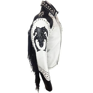 Chaqueta de Cuero Vacuno Unisex Personalizada, Estilo Punk Vintage, con Púas Largas, Transpirable, Ecológica y Resistente al Viento - Product Image 3