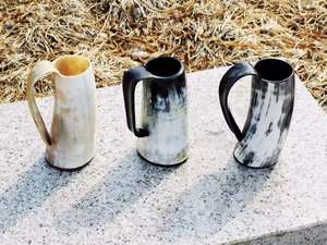 Compra Uno y Lleva Otro Gratis: Taza y Vaso de Chupito Hechos a Mano con Cuerno de Búfalo de Infikraft, Auténticos, Únicos y Perfectos para Regalar - Product Image 5