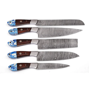 Ensemble de couteaux de cuisine Damas professionnels, couteaux de chef faits à la main avec manche en bois, couteaux de cuisine 67 couches ambidextres, vente en gros - Product Image 2