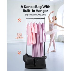 Borsa da ballo con ruote da 23 pollici resistente, con porta USB e appendiabiti regolabile in altezza per uso in palestra - Product Image 2