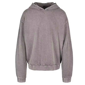 เสื้อฮู้ดดี้ผู้ชายแบบเย็บใหม่ ล้างสีแบบแอซิด 100% ผ้าฝ้าย สำหรับฤดูหนาว ผลิตตามสั่ง ป้องกันรอยยับ ระบายอากาศได้ดี ผ้าฟลีซ คุณภาพสูง - Product Image 1