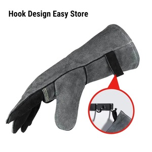 Guantes Reforzados de Cuero Resistentes a Mordeduras para Manipulación de Animales, Protección Contra Mordeduras de Perros, Guantes de Soldadura - Product Image 3