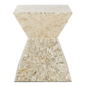 Elegante mesa cuadrada decorativa de capiz con detalles de nácar para sala de estar y dormitorio, mueble moderno para interiores. - Product Image 3