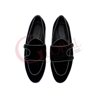 Chaussures habillées pour hommes en cuir véritable, style mocassin à boucle, à enfiler, pour affaires, bureau, mariage et réunions - Product Image 6