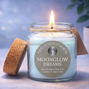 Premium Moonglow Dreams Sanctuary Jar – Ethically Poured <b>Soy</b> <b>Wax</b> for Calmness - Product Image 6