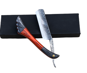 Handmade Damascus Steel Personalized Straight <b>Razor</b> Groomsman Shaving Ready Classic Barber Blade <b>Men</b> Thanksgiving Christmas Gift - Product Image 5