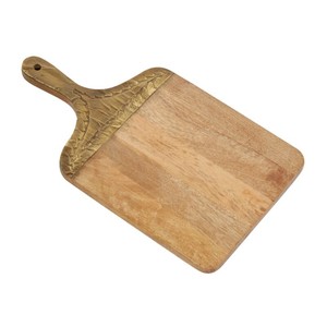 Anti Slip Wooden Chopping Block Rectangle Solid Wood Handle Kitchen <b>Board</b> Amazingly Crafted By Indian Artisans - Product Image 3