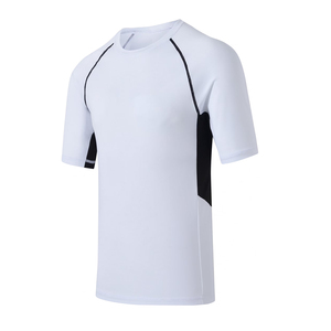 Custom Rashguard <b>Compression</b> <b>Shirt</b> Short Sleeve Quick Dry Polyester Spandex Athletic OEM ODM Supplier - Product Image 5