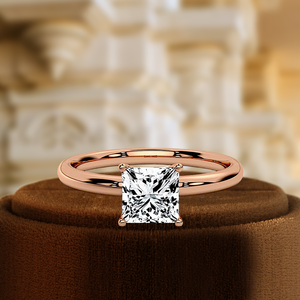 Bague de fiançailles et de mariage minimaliste en or blanc 14 carats avec diamant de 1,5 carat taille princesse certifié IGI, cultivé en laboratoire, pour les occasions de fête - Product Image 5