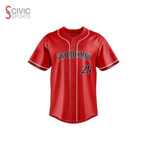 Unisex <b>Custom</b> Sublimation Baseball Jerseys-Quick Dry Breathable Plus Size Spandex/Cotton 100% Polyester Full Button Logo - Product Image 1