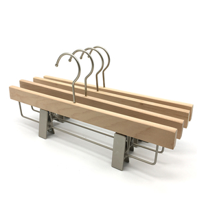 Premium unpainted trouser clips Custom sizes wood <b>hangers</b> Custom logos wood <b>hangers</b> Clothing store display <b>hangers</b> - Product Image 1