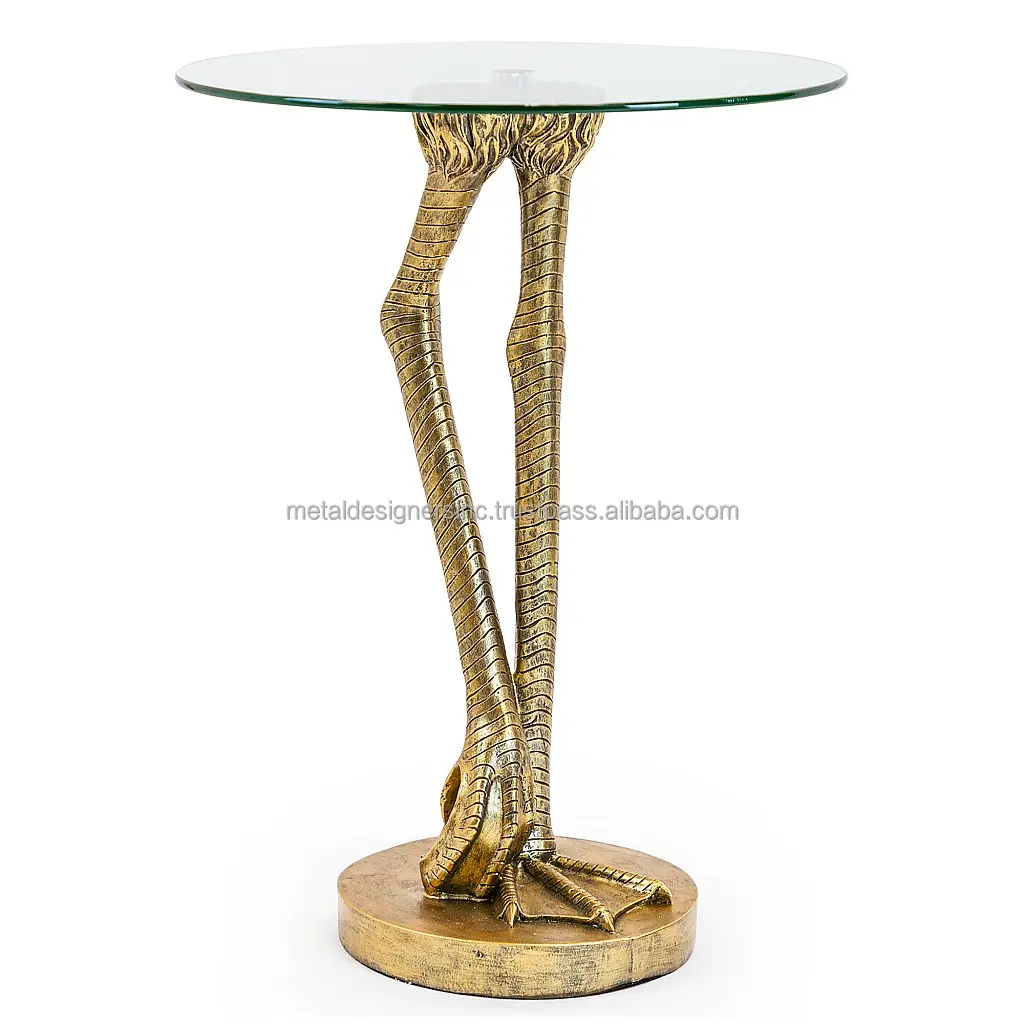 Brass Birds Leg Side Table with Glass Top home decor furniture for living room Furniture Simple And Attractive Tables