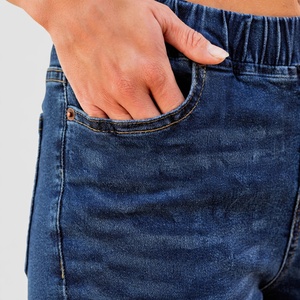 Jeans de Mezclilla Cortos de Cintura Alta para Mujer, Color Sólido, Lavado a la Piedra, Estilo Casual, Tela de Algodón Transpirable, para Primavera - Product Image 5