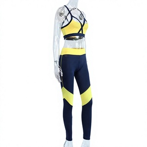 <b>Women's</b> Custom Plus Size Fitness Yoga Set XL Sleeveless Windproof Leggings 2-<b>Piece</b> Wear Breathable Sustainable Quick Front/Waist - Product Image 2