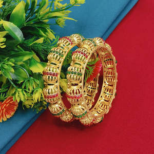 Premium Pota Stone <b>Bangles</b> <b>Set</b> Elegant Fine Jewelry Designer Traditional Ethnic <b>Bangle</b> Collection - Product Image 1