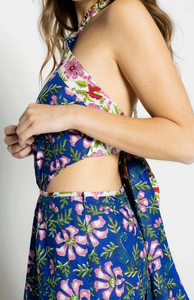 Women Floral Print Halter Neck Mini <b>Dress</b> Sleeveless <b>Summer</b> Party <b>Dress</b> <b>Boho</b> Casual Beach Short <b>Dress</b> - Product Image 3