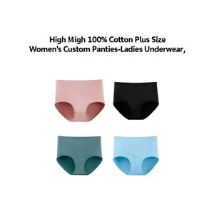 Culottes personnalisées pour femmes grandes tailles 100% coton à taille haute - Sous-vêtements pour femmes - Product Image 3