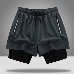 OEM ODM Custom Wholesale American Football Basketball Shorts Double <b>Layer</b> Breathable Quick Dry Anti-Wrinkle Solid Lace Sporty - Product Image 5