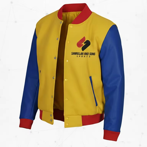 <b>Men</b> <b>Varsity</b> <b>Jacket</b> Casual Button Up Cotton Color Block Lightweight Fashion <b>Bomber</b> <b>Jacket</b> Custom Logo Wholesale - Product Image 4