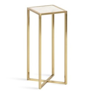 Modern Brass Frame Glass Top Side <b>Table</b> <b>Mirrored</b> Surface Living Room Furniture Minimalist Design - Product Image 6