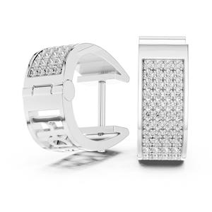 Pendientes Huggie de Oro Rosa de 18kt con Diamantes CVD de Corte Brillante Cultivados en Laboratorio, Certificados por IGI, Joyería Nupcial para Mujer, 8G, de Moda - Product Image 5