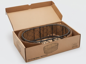 Panier de rangement ovale en fil métallique de qualité supérieure, style rustique, conteneur multi-usages pour l'organisation, revêtement noir en poudre - Product Image 4