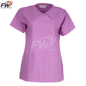 Ensemble de tenues médicales pour hommes sur mesure, élégant et de fabrication artisanale, avec haut à manches courtes et col rond, pantalon de jogging, ensemble de tenues médicales - Product Image 3