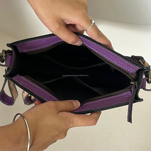 2026 Handmade Checkered Cowhide Leather Crossbody Bag Western Hand Tooled Leather Purse Adjustable <b>Strap</b> <b>Shoulder</b> Bag for Women - Product Image 6
