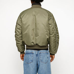 Chaqueta Bomber Casual de Invierno para Hombre con Logotipo Personalizado, Transpirable, de Alta Calidad, Manga Larga, Estilo Urbano, Cuello Alto con Capucha y Letras Luminosas - Product Image 5