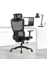 Chaise de bureau ergonomique moderne en maille avec base pivotante en nylon pour la maison et le bureau