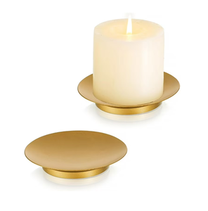 Porte-bougie en laiton de haute qualité pour mariage, événement festif, finition métallique dorée, support à bougie en verre pour décoration de table à la maison - Product Image 4