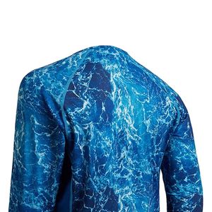 Chemise de compression à manches longues pour homme Index, motif vague bleue, col rond, coupe ajustée, séchage rapide, sportive, en polyester tricoté - Product Image 3