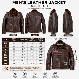 <b>Men</b> Leather Biker Jacket Stylish Motorcycle Inspired Zip Up <b>Front</b> Stand Collar Long Sleeve Casual Outerwear with Modern Design - Product Image 6