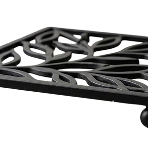 Socle carré en fonte résistant à la chaleur, motif feuille, pour plats chauds et casseroles - Product Image 4