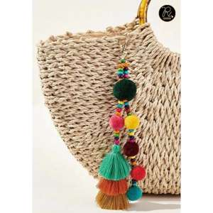 Pendentif de luxe en cuir à franges pour sac à main et pochette, élégant porte-clés, accessoire de sac pour femme stylé - Product Image 6