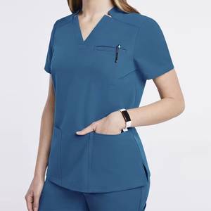 Premium Unisex High Quality 100% Cotton Hospital Nurse <b>Scrub</b> <b>Set</b> with Custom Logo Needle Detection Worsted Fabric OEM Service - Product Image 4