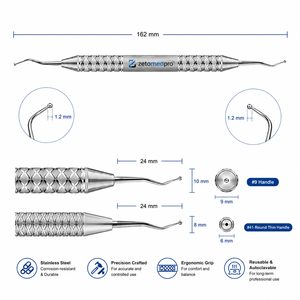 # 2 Placadores Dentales de Doble Punta de Acero Inoxidable para Colocación de Composite, Herramienta Restauradora Dental Zetomed Pro - Product Image 6