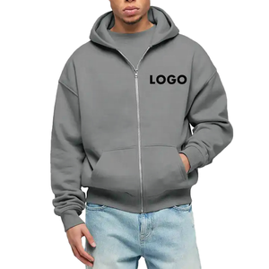 Custom Winter Oversized Men’s <b>Hoodie</b> Hip Hop High Quality Fleece Zipper Jacket Acid Wash Streetwear <b>Hoodie</b> - Product Image 4