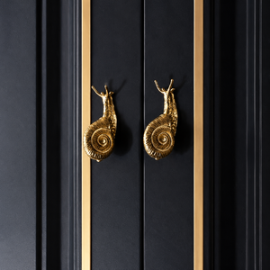 Handcrafted Solid Brass Snail Cabinet <b>Knob</b> Gold Finish Decorative <b>Drawer</b> Pull Wardrobe Door Handle Furniture Hardware Accent - Product Image 1